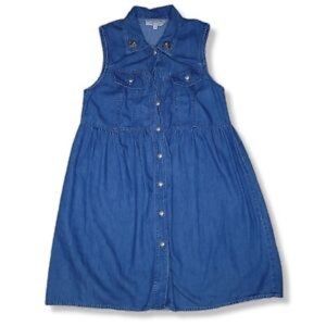 Stonebridge petites denim jean vintage cherub angel dress size 4p petite